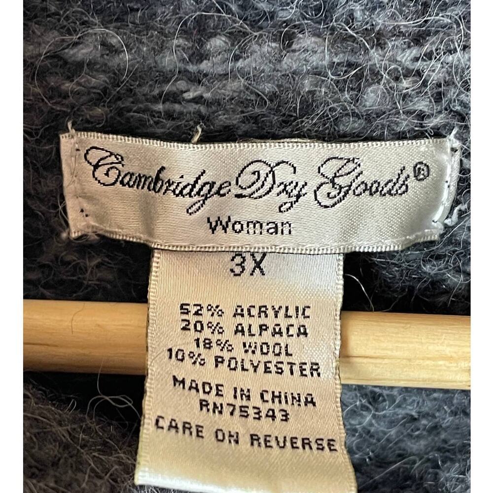 Cambridge Dry Goods Women's Gray Short Sleeve Open Cardigan Sweater Size 3X - Picture 5 of 6